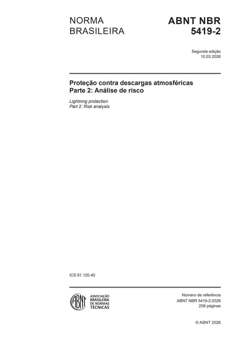 Capa NBR 5419:2026 — Parte 2: Gerenciamento de risco