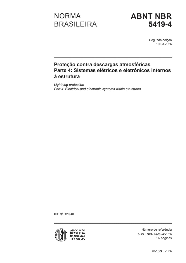 Capa NBR 5419:2026 — Parte 4: Sistemas elétricos e eletrônicos internos